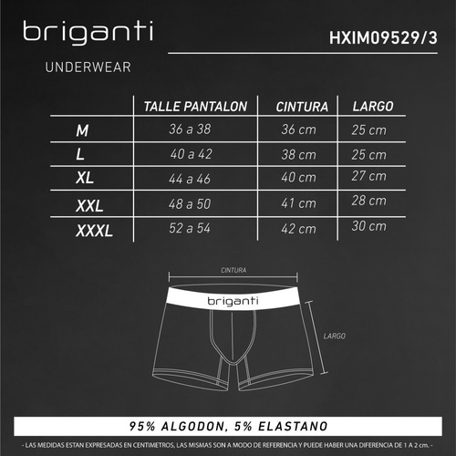 Imagen 9 de 10 de Boxer Hombre Briganti Algodón Pack X 3 Hombres Hxim09524