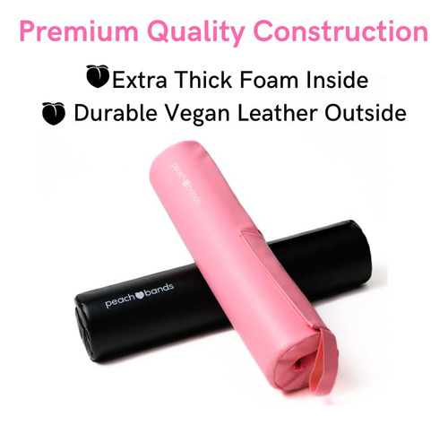 Almohadilla De Barra Peach Bands Con Correas Para Sentadilla Piel Rosa Vegana.