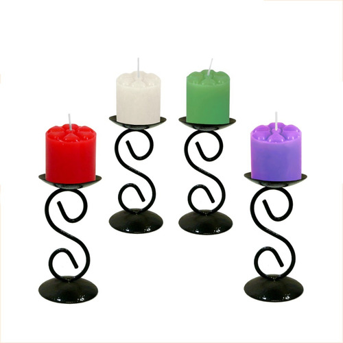 4 Castiçal 1 S Coroa Advento Candelabro Porta Com Velas Mesa Cor Velas Advento 1