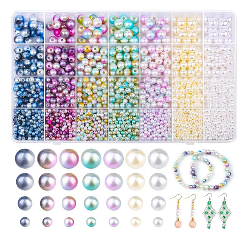 2200 Perlas Sueltas Multicolores Para Manualidades