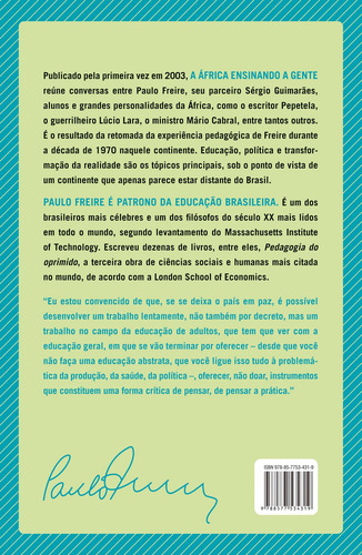 África ensinando a gente, de Freire, Paulo. Editorial Paz & Terra, capa mole em português, 2021