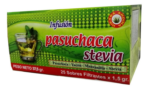 Pasuchaca Stevia Te Filtrante De 25 Sobres