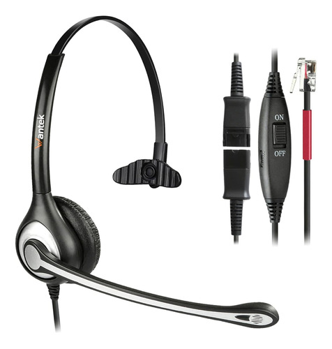 Corded Telephone Headset Monaural With Noise Canceling ...