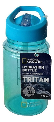 Botella Hidratación Tritan Cilindro Azul 500 Ml Natgeo