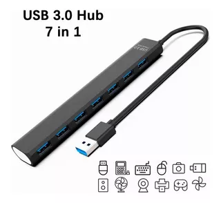 Multi Usb 3.0 Hub Divisor De 7 Puertos Velocidad De 5 Gbps