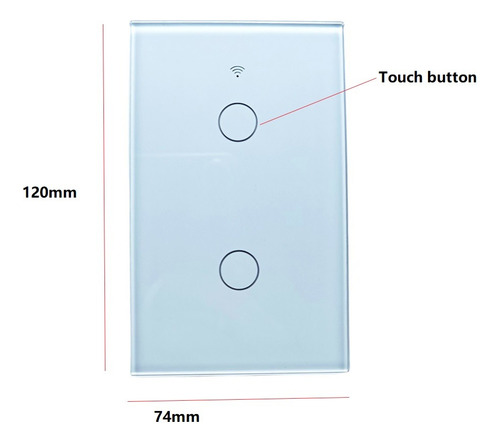 Interruptores De Luz De Pared Táctiles Wifi Smart, 2 Gang