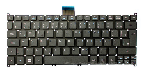 Teclado P/ Ultrabook Acer Aspire Compatível Com Pk130ro2a27