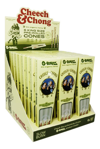 Caixa De Cone G-rollz King Size Bio Organic Hemp C/ 6un