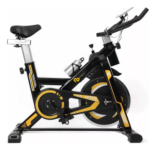 Bicicleta Ergométrica Spinning Preta/laranja 13kg De Força Cor Preto/amarelo