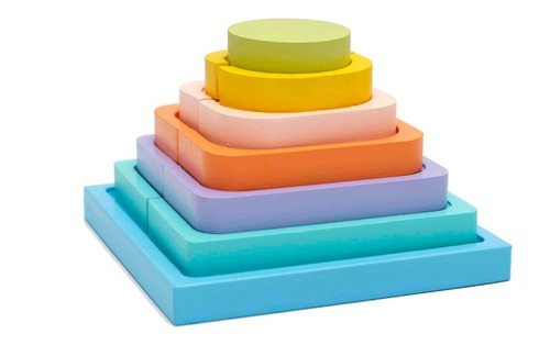 Imagen 3 de 10 de Pirámide De Encastres En Madera Juego Montessori Didactico