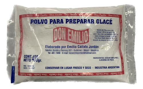 Polvo Para Preparar Don Emilio Glacé X 400 G