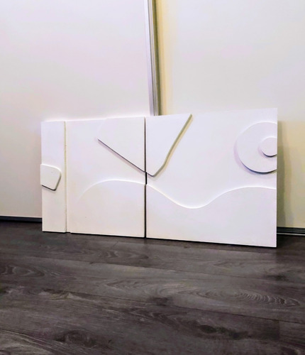 Cuadros Minimalistas En Relieve Texturas. Dùo Blanco