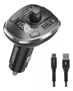 Transmisor Fm Autos Bluetooth Mp3 Llamadas Cable Usb Tipo C