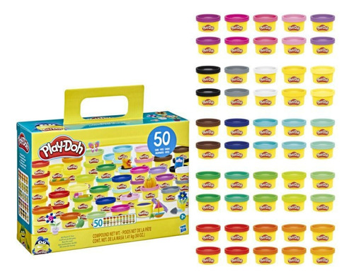 Play Doh Pack 50 Masas Colores Originales Potes / Diverti