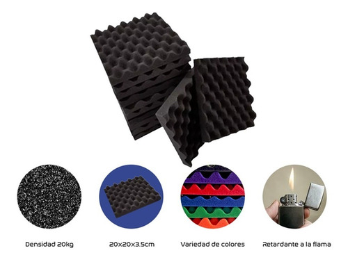 Superkit 100 Piezas Espuma Acústica Colores
