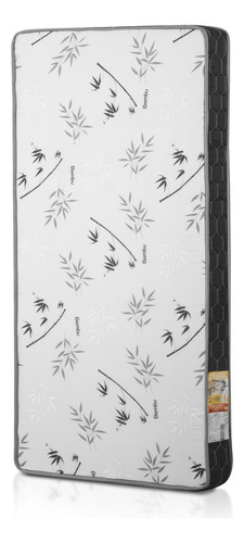 Colchão Solteiro Cali D20 88x188x12 Bambu Branco 100% Espuma Sem Eps Certificado Larzen Móveis