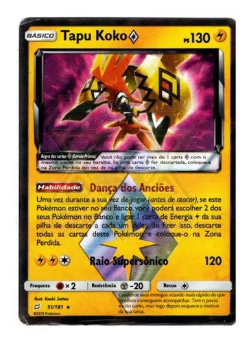 Carta Pokémon Tapu Koko Estrela Prisma