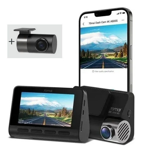 70mai Dash Cam A800s Hd Gps Cam Y Cámara Trasera