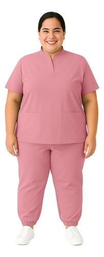 Pijama Quirurgica Antifluidos Dama Tallas Plus 5xl Rosa Lisa 5xg