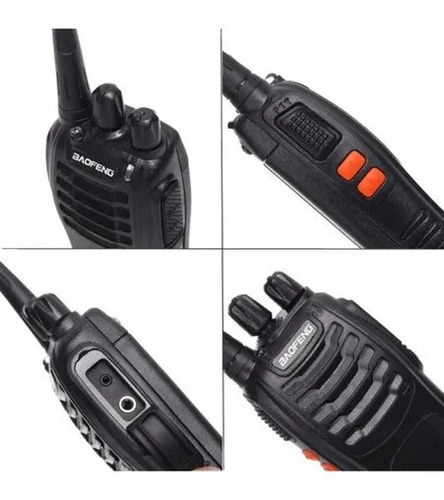 Radio Boquitoqui Walkie Talkie Bf-777s Pack (2)! Color Negro