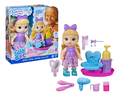 Boneca Baby Alive Sudsy Styling Cabelos Loiros Hasbro