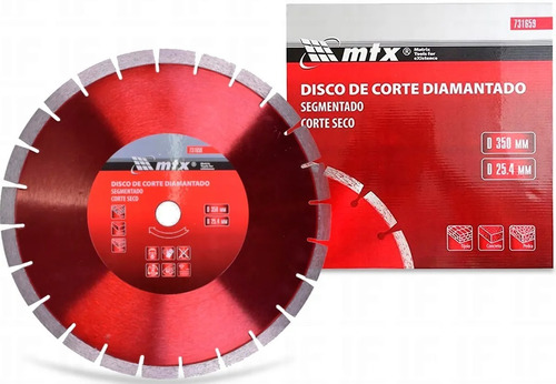 Disco De Corte Segmentado 350x25,4mm Anel Adapt - Mtx 731659