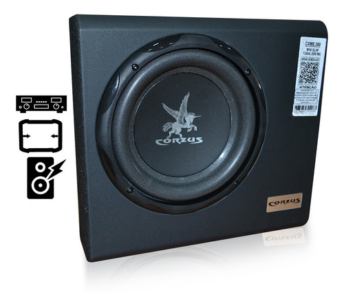 Caixa Subwoofer Amplificada Corzus Cxms 200 Mini Slim 200w