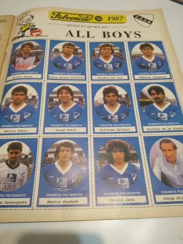 Figuritas All Boys 1987 Colección Fulvencito!