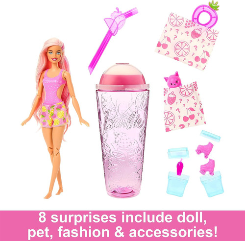 Barbie Pop Reveal Fruit Series Doll, Strawberry Lemonade Tem