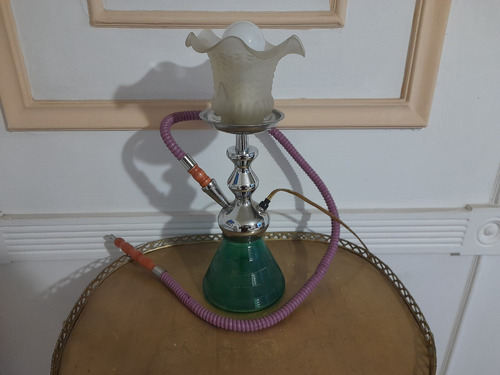 Lámpara Artesanal, Realizada Con Pipa Arabe