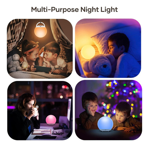 Luz Nocturna Para Niños, Lámpara Lateral Recargable Por Usb