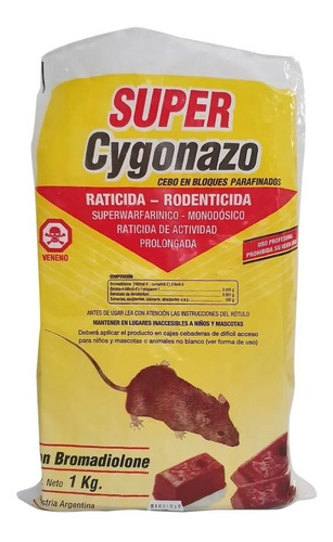 Supercygonazo Rodenticida Raticida Veneno Para Ratas 1 Kg