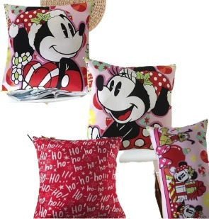 3 Fundas Cojín Decorativas Navidad Mickey Mouse Disney