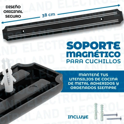 Imagen 6 de 10 de Porta Cuchillo Imantada Cuchillos O Herramientas 38cm Cocina