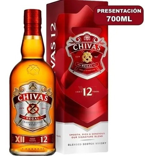 Chivas Regal 12 Años Whisky Escocés 750 Ml + Estuche.-