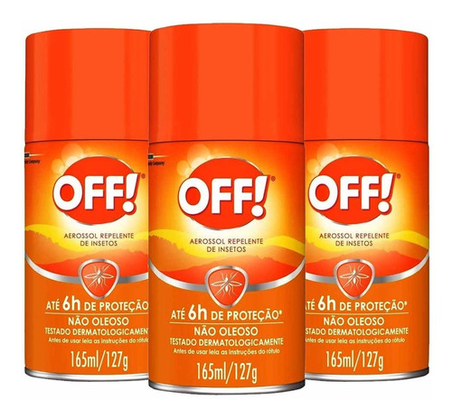 Kit 3 Offaerosol Repelente De Insetos Family 3x165ml Off!