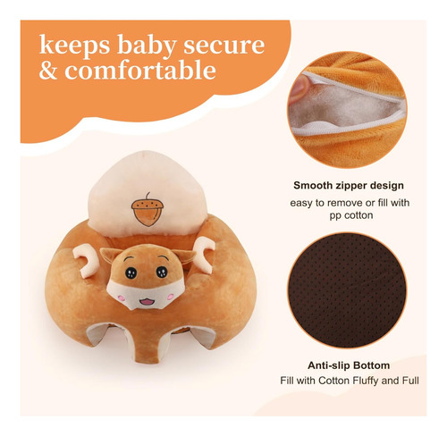 Bebé Sillón Soporte Sentar Dinosaurio Perrito Cerdito Conejo Café