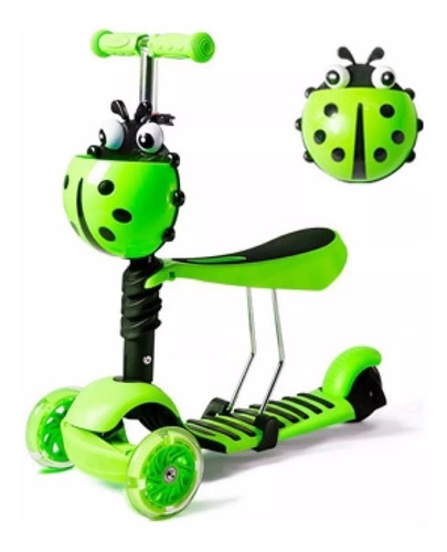 Patineta Scooter 3 En 1 Infantil Asiento Gt-4110b Verde