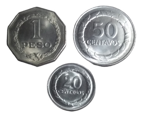 Monedas Colombia De 1 Peso A 20 Centavos 3 Piezas Nuevas