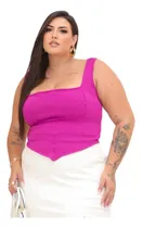 Comprar Conjunto Top Corpete E Saia Couro Plus Size Modinha- Milena
