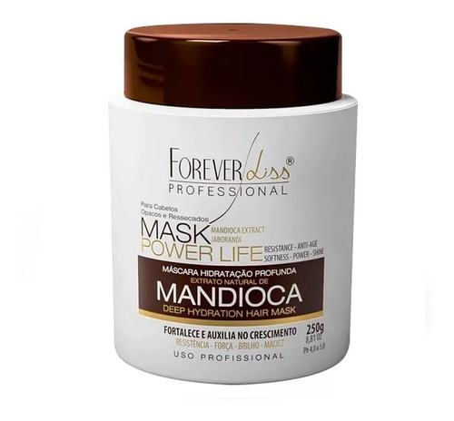 Mascara Hidratante E Crescimento Mandioca 250g Forever Liss