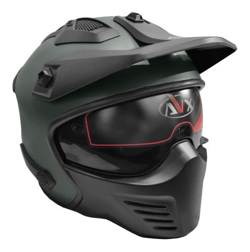 Casco Moto Abierto Avx Fs726 Mate Desmontable Gaona Motos P