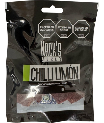 Charqui Nack's Jerky Chilli Limon 6 U. X 30g. Porción Justa!