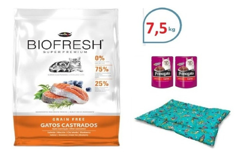 Biofresh Gato Castrado 7,5k+colchoneta+2 Sachet+envío Gratis