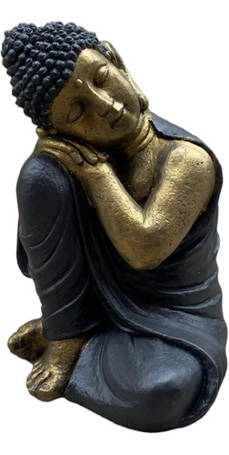 Figura Buda Durmiente Golden Black 50 Cm