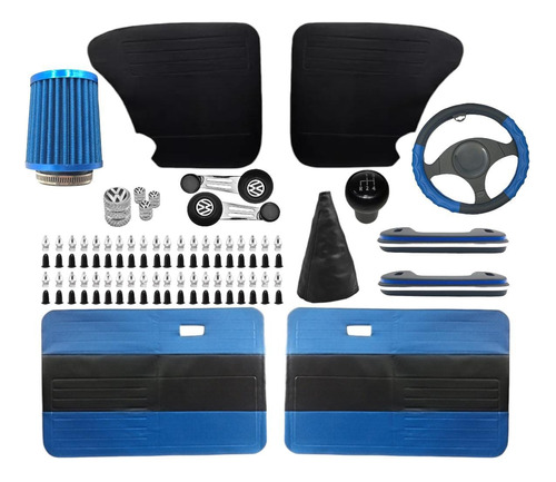 Tapas Puerta Tip Original Azules Vw Vocho Con Kit Accesorios