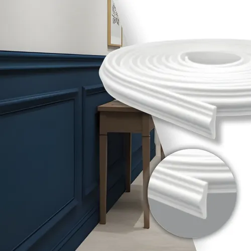 Colaí Boiserie Eva Autocolante Flexível Moldura Branco 5m X 2,8cm Bra