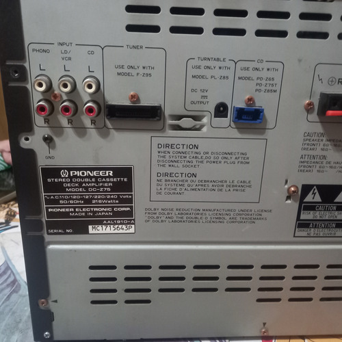 Amplificador Pioneer Dc-z95 No Funciona. Para Reparar O Repu Negro 40 W