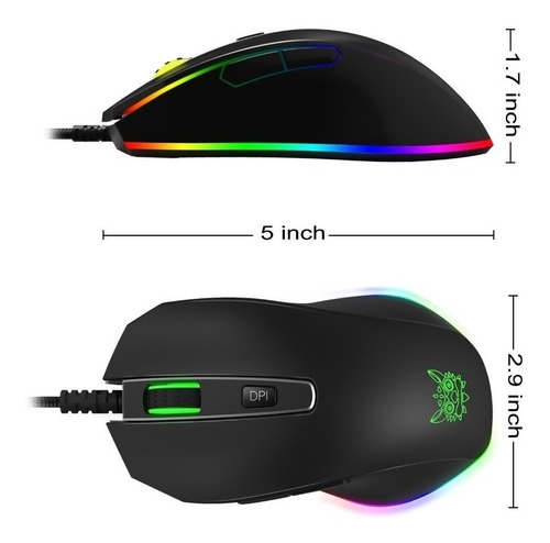 Imagem 4 de 4 de Mouse Game Mecânico 8000 Dpi 7 Botão Led Cw60 Retroiluminado