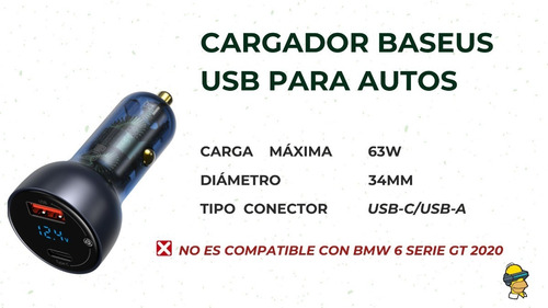 Imagen 5 de 10 de Cargador Para Celular Auto Usb Tipo C Carga Rapida 12v Homer